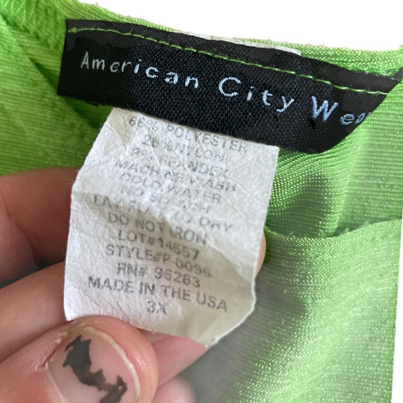 Vintage 90s Lime Boxy Plus Lightweight Tank Neon Green 3X - Picture 6 of 8